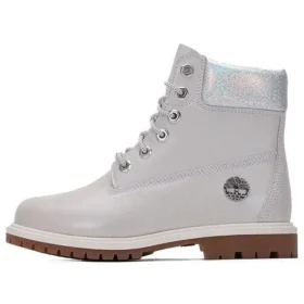 6-Inch Boot Heritage de 15 cm à prova de água “Cinza claro de grão integral com gola prateada”