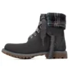 6-Inch Boot Lindon Woods de 15 cm “Nubuck cinzento escuro e gola estampada preta”