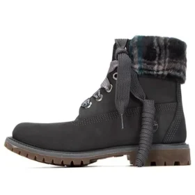 6-Inch Boot Lindon Woods de 15 cm “Nubuck cinzento escuro e gola estampada preta”