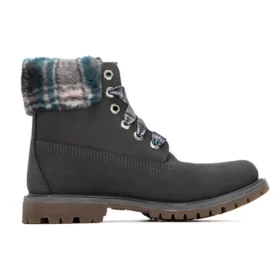 6-Inch Boot Lindon Woods de 15 cm “Nubuck cinzento escuro e gola estampada preta”