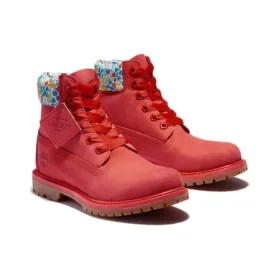 6-Inch Boots “Red” fabricadas com tecidos Liberty