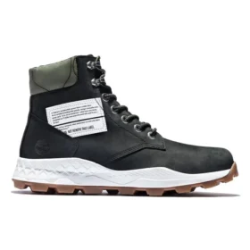 6-Inch Brooklyn Side Zip Boots “Nubuck preto com gola acolchoada verde”