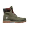 6-Inch Premium Boot “Nubuck Verde-escuro com Gola Camuflada”