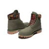 6-Inch Premium Boot “Nubuck Verde-escuro com Gola Camuflada”