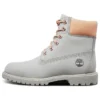 6-Inch Premium Leather Boots “Cinza claro”