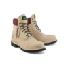 6-Inch Premium Waterproof Boot de 15 cm «Nubuck bege com gola bordô»