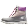 6-Inch Premium Waterproof Boot de 15 cm para o Dia dos Namorados «Nubuck cinzento e bege com gola roxa»