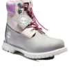 6-Inch Premium Waterproof Boot de 15 cm para o Dia dos Namorados «Nubuck cinzento e bege com gola roxa»