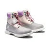 6-Inch Premium Waterproof Boot de 15 cm para o Dia dos Namorados «Nubuck cinzento e bege com gola roxa»