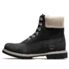 6-Inch Premium Waterproof Boot “Nubuck Preto com Gola em Veludo Cotelê Bege”