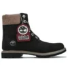 6-Inch Premium Waterproof Boot “Nubuck Preto com Gola em Veludo Cotelê Bege”
