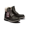 6-Inch Premium Waterproof Boot “Nubuck Preto com Gola em Veludo Cotelê Bege”