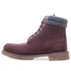 Bota 6-Inch Premium de 15 cm com gola dupla e impermeável “Nubuck Borgonha”