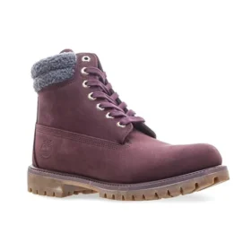 Bota 6-Inch Premium de 15 cm com gola dupla e impermeável “Nubuck Borgonha”