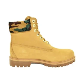 Bota 6-Inch Premium de 15 cm “Trigo Nubuck com Gola Camuflada”
