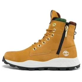 Bota Brooklyn com fecho lateral e corte largo “Nubuck Trigo com Camuflagem”