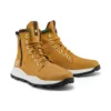 Bota Brooklyn com fecho lateral e corte largo “Nubuck Trigo com Camuflagem”