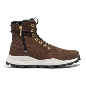 Bota Brooklyn com fecho lateral “Nubuck castanho”