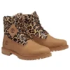 Bota com atacadores Premium 6-Inch “Nubuck bege com padrão leopardo”
