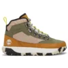 Bota de caminhada impermeável GreenStride Motion 6 Mid em tecido e couro “Verde-oliva”