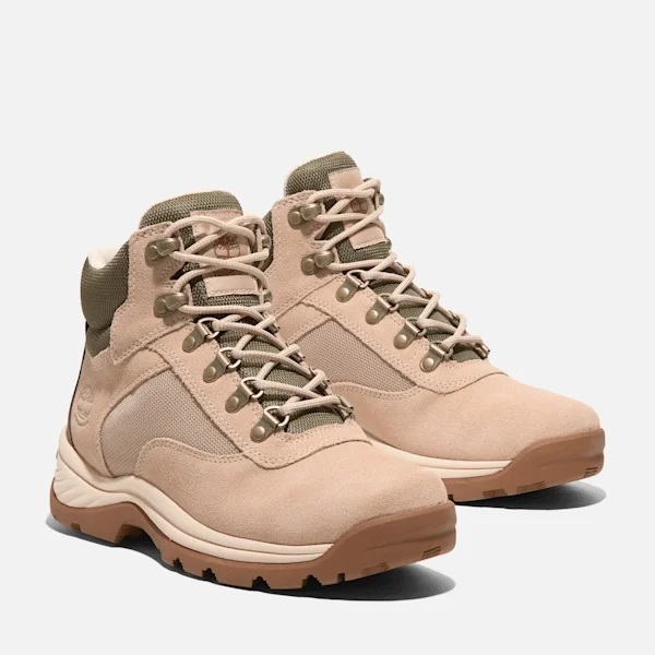 Bota de caminhada impermeável White Ledge Mid branca para mulher Bota de caminhada impermeável White Ledge Mid branca para mulher