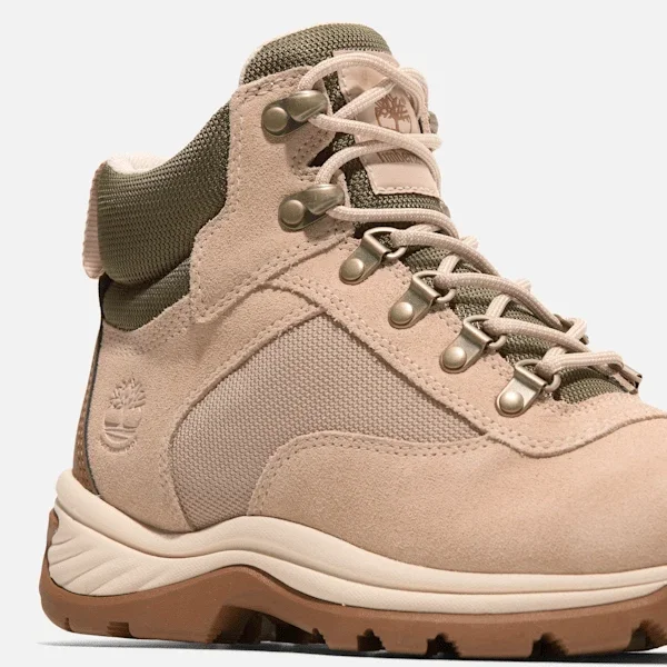 Bota de caminhada impermeável White Ledge Mid branca para mulher Bota de caminhada impermeável White Ledge Mid branca para mulher