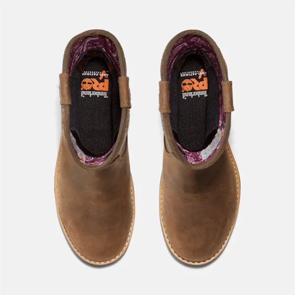 Bota de trabalho impermeável Ashlar Pull-on com biqueira de liga para mulher Bota de trabalho impermeável Ashlar Pull-on com biqueira de liga para mulher