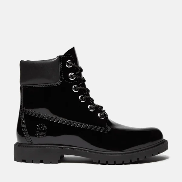 Bota impermeável de 15 cm em couro envernizado Premium para mulher Bota impermeável de 15 cm em couro envernizado Premium para mulher