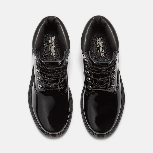 Bota impermeável de 15 cm em couro envernizado Premium para mulher Bota impermeável de 15 cm em couro envernizado Premium para mulher