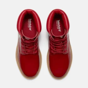 Bota impermeável de 15 cm em couro envernizado Premium para mulher