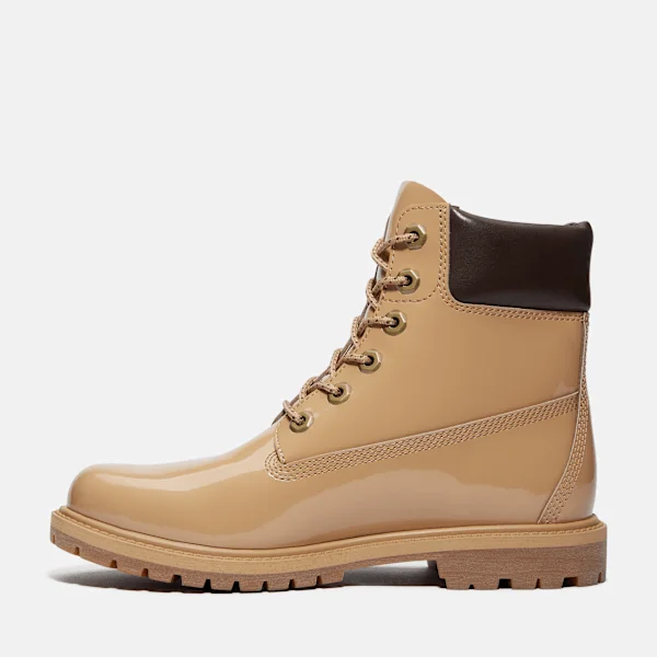 Bota impermeável de 15 cm em couro envernizado Premium para mulher Bota impermeável de 15 cm em couro envernizado Premium para mulher
