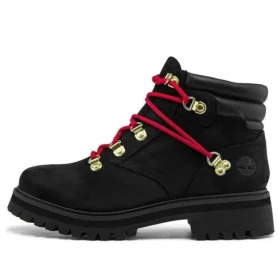 Bota impermeável Holiday Luxe “Preto Nubuck Red”