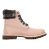 Bota impermeável Lindon Woods de 6-Inch “Nubuck rosa e gola estampada preta”