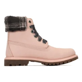 Bota impermeável Lindon Woods de 6-Inch “Nubuck rosa e gola estampada preta”