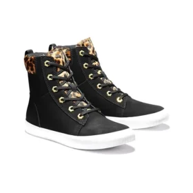 Bota SKyla Bay de 6-Inch Boot “Nubuck Preto com Gola de Chita”