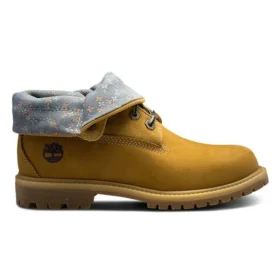 Botas Autênticas Impermeáveis com Ponta Enrolável e Estampado Floral “Trigo Grey”