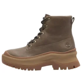Botas de cano médio com atacadores Roxie Lane “Castanho Médio Full Grain”