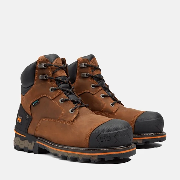 Botas de trabalho impermeáveis Boondock de 15 cm com biqueira de proteção para homem – Castanho Botas de trabalho impermeáveis Boondock de 15 cm com biqueira de proteção para homem – Castanho