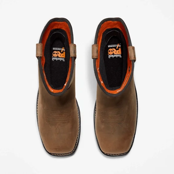 Botas de trabalho True Grit Pull-On com biqueira de proteção para homem – Castanho café Botas de trabalho True Grit Pull-On com biqueira de proteção para homem – Castanho café