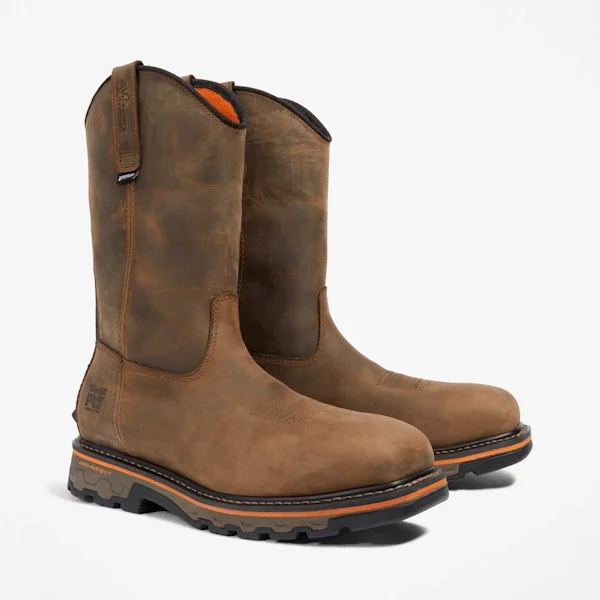 Botas de trabalho True Grit Pull-On com biqueira de proteção para homem – Castanho café Botas de trabalho True Grit Pull-On com biqueira de proteção para homem – Castanho café
