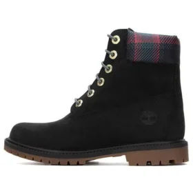 Botas Heritage 6-Inch Waterproof “Nubuck Preto com Xadrez Rosa e Azul-petróleo”