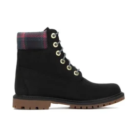 Botas Heritage 6-Inch Waterproof “Nubuck Preto com Xadrez Rosa e Azul-petróleo”