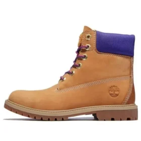 Botas Heritage com sola de copo de 15 cm “Nubuck Trigo com Roxo”