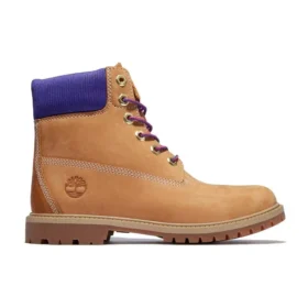 Botas Heritage com sola de copo de 15 cm “Nubuck Trigo com Roxo”