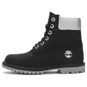 Botas Heritage Cupsole impermeáveis de 6 polegadas “Nubuck Preto com Gola Prateada”