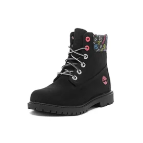 Botas impermeáveis Heritage de 15 cm “Nubuck preto com logótipos coloridos” Botas impermeáveis Heritage de 15 cm “Nubuck preto com logótipos coloridos”