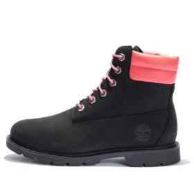 Botas impermeáveis Linden Woods de 6-Inch “Nubuck preto com rosa”