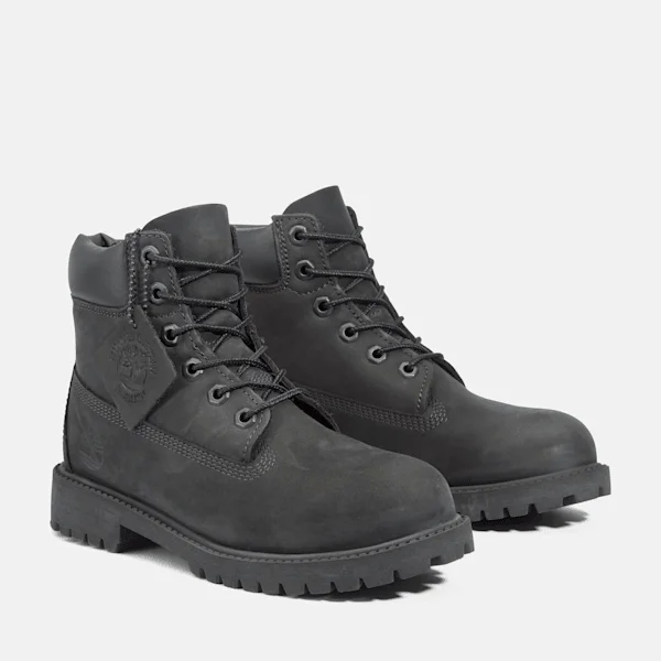 Botas Impermeáveis Premium de 15 cm para Jovens – Nubuck Preto Botas Impermeáveis Premium de 15 cm para Jovens – Nubuck Preto