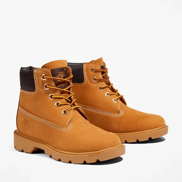 Botas impermeáveis Timberland® Classic de 15 cm para jovens – Trigo Botas impermeáveis Timberland® Classic de 15 cm para jovens – Trigo