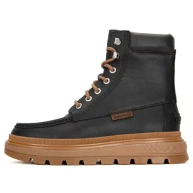 Botas Ray City Moc Toe Chukka “Couro Regenerativo Preto”